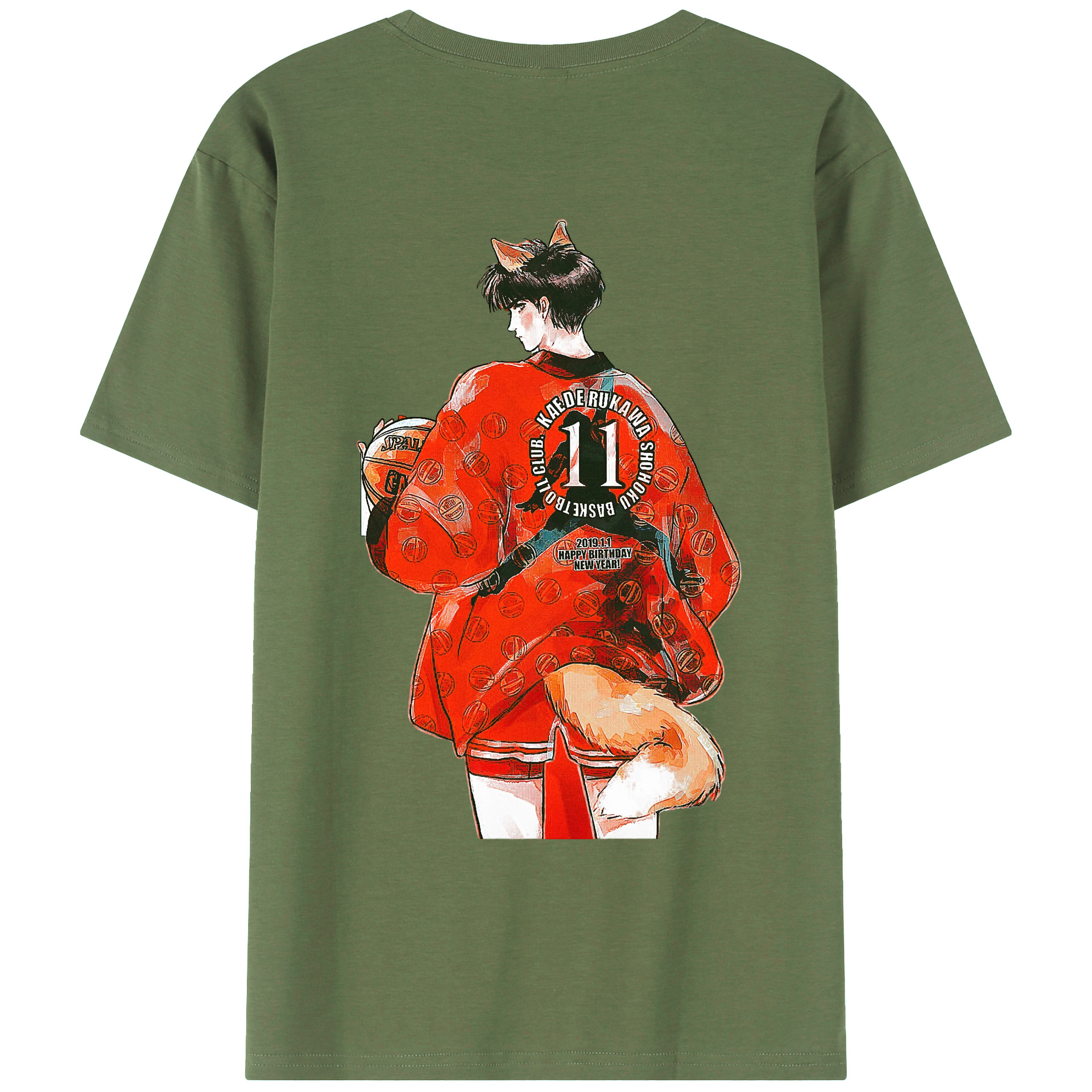 （画像用） SLAM DUNK／スラムダンク 綿100％ メンズ半袖Tシャツ（バックプリント） 通気性